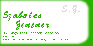 szabolcs zentner business card
